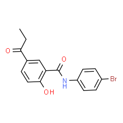 ChemSpider 2D Image | N-(4-bromophenyl)-2-hydroxy-5-propanoylbenzamide | C16H14BrNO3
