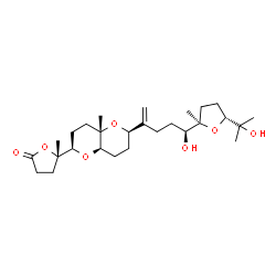 ChemSpider 2D Image | (5S)-5-[(2R,4aS,6R,8aR)-6-{(5S)-5-Hydroxy-5-[(2R,5R)-5-(2-hydroxy-2-propanyl)-2-methyltetrahydro-2-furanyl]-1-penten-2-yl}-4a-methyloctahydropyrano[3,2-b]pyran-2-yl]-5-methyldihydro-2(3H)-furanone | C27H44O7