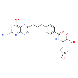 ChemSpider 2D Image | N-{4-[3-(2-amino-4-hydroxypteridin-6-yl)propyl]benzoyl}glutamic acid | C21H22N6O6