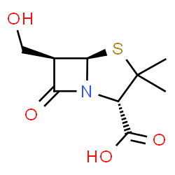 ChemSpider 2D Image | (2S,5R,6R)-6-(Hydroxymethyl)-3,3-dimethyl-7-oxo-4-thia-1-azabicyclo[3.2.0]heptane-2-carboxylic acid | C9H13NO4S
