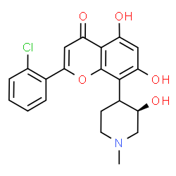 ChemSpider 2D Image | 2-(2-Chlorophenyl)-5,7-dihydroxy-8-[(3R)-3-hydroxy-1-methyl-4-piperidinyl]-4H-chromen-4-one | C21H20ClNO5