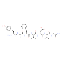 ChemSpider 2D Image | L-Tyrosyl-L-alanyl-L-phenylalanyl-L-valyl-L-alpha-aspartyl-L-valylglycinamide | C37H52N8O10