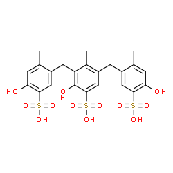 ChemSpider 2D Image | 2-Hydroxy-3,5-bis(4-hydroxy-2-methyl-5-sulfobenzyl)-4-methylbenzenesulfonic acid | C23H24O12S3