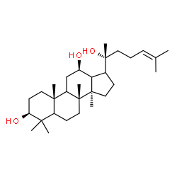 ChemSpider 2D Image | (3beta,5xi,9xi,12beta,13xi,17xi,20R)-Dammar-24-ene-3,12,20-triol | C30H52O3