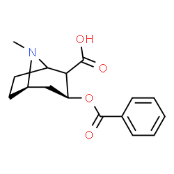 ChemSpider 2D Image | (3S,5R)-3-(Benzoyloxy)-8-methyl-8-azabicyclo[3.2.1]octane-2-carboxylic acid | C16H19NO4