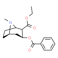 ChemSpider 2D Image | Ethyl (3S,5R)-3-(benzoyloxy)-8-methyl-8-azabicyclo[3.2.1]octane-2-carboxylate | C18H23NO4
