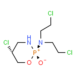 ChemSpider 2D Image | (2R,5R)-2-[Bis(2-chloroethyl)amino]-5-chloro-1,3,2-oxazaphosphinan-2-ium-2-olate | C7H14Cl3N2O2P