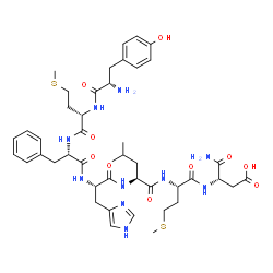 ChemSpider 2D Image | L-Tyrosyl-L-methionyl-L-phenylalanyl-L-histidyl-L-leucyl-L-methionyl-L-alpha-asparagine | C44H62N10O10S2