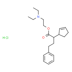 ChemSpider 2D Image | 2-(Diethylamino)ethyl 2-(2-cyclopenten-1-yl)-4-phenylbutanoate hydrochloride (1:1) | C21H32ClNO2