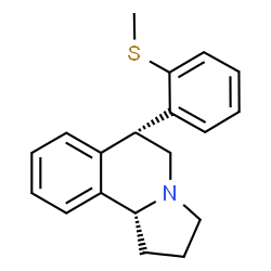 ChemSpider 2D Image | (6R,10bR)-6-[2-(Methylsulfanyl)phenyl]-1,2,3,5,6,10b-hexahydropyrrolo[2,1-a]isoquinoline | C19H21NS