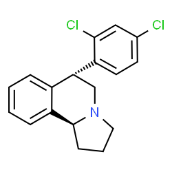 ChemSpider 2D Image | (6R,10bS)-6-(2,4-Dichlorophenyl)-1,2,3,5,6,10b-hexahydropyrrolo[2,1-a]isoquinoline | C18H17Cl2N