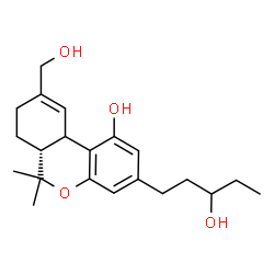 ChemSpider 2D Image | (6aR)-9-(Hydroxymethyl)-3-(3-hydroxypentyl)-6,6-dimethyl-6a,7,8,10a-tetrahydro-6H-benzo[c]chromen-1-ol | C21H30O4