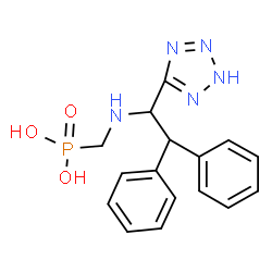 ChemSpider 2D Image | ({[2,2-Diphenyl-1-(1H-tetrazol-5-yl)ethyl]amino}methyl)phosphonic acid | C16H18N5O3P