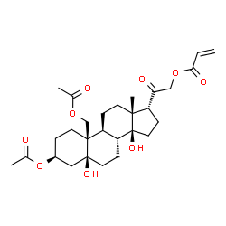 ChemSpider 2D Image | (3beta,5beta,14beta,17alpha)-3,19-Diacetoxy-5,14-dihydroxy-20-oxopregnan-21-yl acrylate | C28H40O9