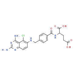 ChemSpider 2D Image | N-(4-{[(2,4-Diamino-5-chloro-6-quinazolinyl)amino]methyl}benzoyl)glutamic acid | C21H21ClN6O5
