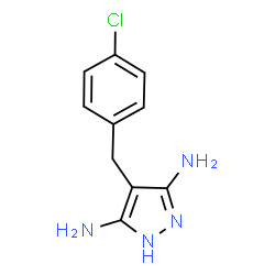 ChemSpider 2D Image | 4-(4-Chlorobenzyl)-1H-pyrazole-3,5-diamine | C10H11ClN4
