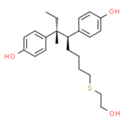 ChemSpider 2D Image | 4,4'-{8-[(2-Hydroxyethyl)sulfanyl]-3-methyl-3,4-octanediyl}diphenol | C23H32O3S