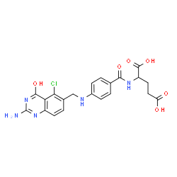 ChemSpider 2D Image | N-(4-{[(2-amino-5-chloro-4-hydroxyquinazolin-6-yl)methyl]amino}benzoyl)glutamic acid | C21H20ClN5O6