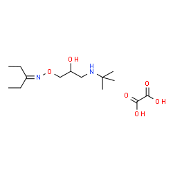 ChemSpider 2D Image | 1-[(2-Methyl-2-propanyl)amino]-3-[(3-pentanylideneamino)oxy]-2-propanol ethanedioate (1:1) | C14H28N2O6