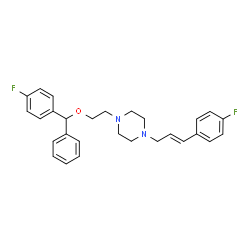 ChemSpider 2D Image | 1-{2-[(4-Fluorophenyl)(phenyl)methoxy]ethyl}-4-[(2E)-3-(4-fluorophenyl)-2-propen-1-yl]piperazine | C28H30F2N2O