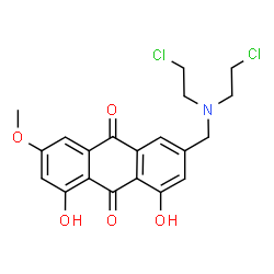 ChemSpider 2D Image | 3-{[Bis(2-chloroethyl)amino]methyl}-1,8-dihydroxy-6-methoxy-9,10-anthraquinone | C20H19Cl2NO5