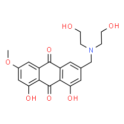 ChemSpider 2D Image | 3-{[Bis(2-hydroxyethyl)amino]methyl}-1,8-dihydroxy-6-methoxy-9,10-anthraquinone | C20H21NO7