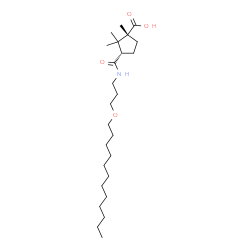 ChemSpider 2D Image | (1R,3S)-3-{[3-(Dodecyloxy)propyl]carbamoyl}-1,2,2-trimethylcyclopentanecarboxylic acid | C25H47NO4