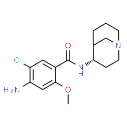 ChemSpider 2D Image | 4-Amino-N-[(4S)-1-azabicyclo[3.3.1]non-4-yl]-5-chloro-2-methoxybenzamide | C16H22ClN3O2