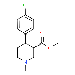 ChemSpider 2D Image | Methyl (3S,4R)-4-(4-chlorophenyl)-1-methyl-3-piperidinecarboxylate | C14H18ClNO2