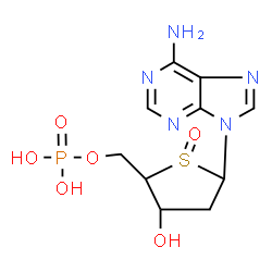 ChemSpider 2D Image | 5-(6-Amino-9H-purin-9-yl)-3-hydroxy-2-[(phosphonooxy)methyl]tetrahydro-1-thiopheniumolate (non-preferred name) | C10H14N5O6PS