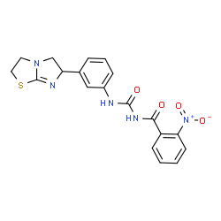 ChemSpider 2D Image | 2-Nitro-N-{[3-(2,3,5,6-tetrahydroimidazo[2,1-b][1,3]thiazol-6-yl)phenyl]carbamoyl}benzamide | C19H17N5O4S