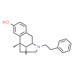 ChemSpider 2D Image | (1R,13R)-1,13-Dimethyl-10-(2-phenylethyl)-10-azatricyclo[7.3.1.0~2,7~]trideca-2,4,6-trien-4-ol | C22H27NO