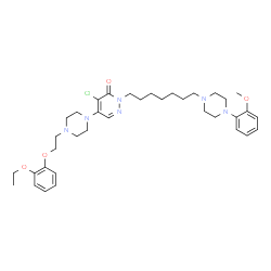 ChemSpider 2D Image | 4-Chloro-5-{4-[2-(2-ethoxyphenoxy)ethyl]-1-piperazinyl}-2-{7-[4-(2-methoxyphenyl)-1-piperazinyl]heptyl}-3(2H)-pyridazinone | C36H51ClN6O4