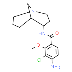 ChemSpider 2D Image | 4-Amino-N-(1-azabicyclo[3.3.1]non-4-yl)-3-chloro-2-methoxybenzamide | C16H22ClN3O2