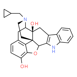 ChemSpider 2D Image | (1S,2S)-22-(Cyclopropylmethyl)-14-oxa-11,22-diazaheptacyclo[13.9.1.0~1,13~.0~2,21~.0~4,12~.0~5,10~.0~19,25~]pentacosa-4(12),5,7,9,15(25),16,18-heptaene-2,16-diol | C26H26N2O3