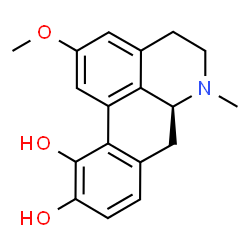 ChemSpider 2D Image | (6aS)-2-Methoxy-6-methyl-5,6,6a,7-tetrahydro-4H-dibenzo[de,g]quinoline-10,11-diol | C18H19NO3