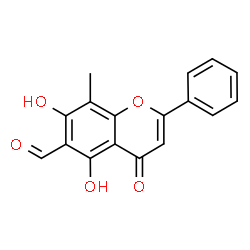 ChemSpider 2D Image | 5,7-Dihydroxy-8-methyl-4-oxo-2-phenyl-4H-chromene-6-carbaldehyde | C17H12O5