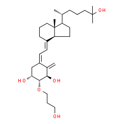 ChemSpider 2D Image | (1R,2R,3R,5Z,7E,17xi)-2-(3-Hydroxypropoxy)-9,10-secocholesta-5,7,10-triene-1,3,25-triol | C30H50O5