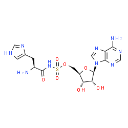ChemSpider 2D Image | 5'-O-(L-Histidylsulfamoyl)adenosine | C16H21N9O7S