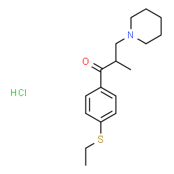 ChemSpider 2D Image | 1-[4-(Ethylsulfanyl)phenyl]-2-methyl-3-(1-piperidinyl)-1-propanone hydrochloride (1:1) | C17H26ClNOS
