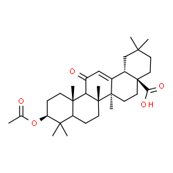 ChemSpider 2D Image | (3beta,5xi,9xi)-3-Acetoxy-11-oxoolean-12-en-28-oic acid | C32H48O5