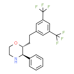 ChemSpider 2D Image | (2R,3R)-2-{2-[3,5-Bis(trifluoromethyl)phenyl]ethyl}-3-phenylmorpholine | C20H19F6NO