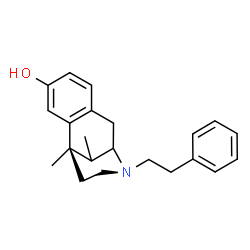 ChemSpider 2D Image | (1R)-1,13-Dimethyl-10-(2-phenylethyl)-10-azatricyclo[7.3.1.0~2,7~]trideca-2,4,6-trien-4-ol | C22H27NO