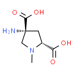 ChemSpider 2D Image | (2R,4R)-4-Amino-1-methyl-2,4-pyrrolidinedicarboxylic acid | C7H12N2O4