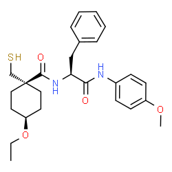 ChemSpider 2D Image | Nalpha-{[trans-4-Ethoxy-1-(sulfanylmethyl)cyclohexyl]carbonyl}-N-(4-methoxyphenyl)-L-phenylalaninamide | C26H34N2O4S