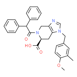 ChemSpider 2D Image | (6S)-5-(Diphenylacetyl)-1-(4-methoxy-3-methylbenzyl)-4,5,6,7-tetrahydro-1H-imidazo[4,5-c]pyridine-6-carboxylic acid | C30H29N3O4