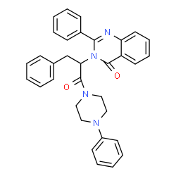 ChemSpider 2D Image | 3-[1-Oxo-3-phenyl-1-(4-phenyl-1-piperazinyl)-2-propanyl]-2-phenyl-4(3H)-quinazolinone | C33H30N4O2