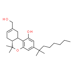 ChemSpider 2D Image | (6aR)-9-(Hydroxymethyl)-6,6-dimethyl-3-(2-methyl-2-octanyl)-6a,7,10,10a-tetrahydro-6H-benzo[c]chromen-1-ol | C25H38O3