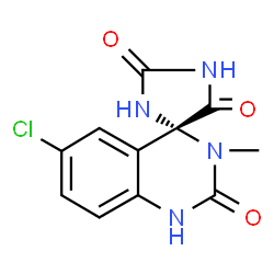 ChemSpider 2D Image | (4S)-6'-Chloro-3'-methyl-1'H,2H,5H-spiro[imidazolidine-4,4'-quinazoline]-2,2',5(3'H)-trione | C11H9ClN4O3