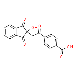 ChemSpider 2D Image | 4-[(2-Hydroxy-1,3-dioxo-2,3-dihydro-1H-inden-2-yl)acetyl]benzoic acid | C18H12O6
